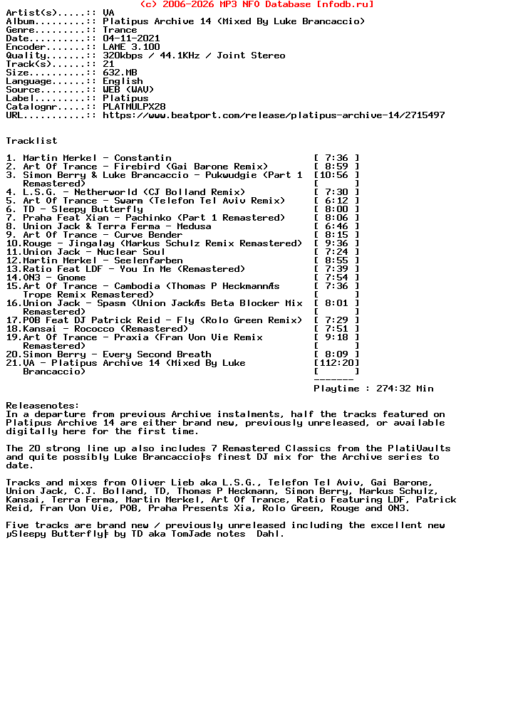 VA-Platipus_Archive_14__Mixed_By_Luke_Brancaccio-Platmulpx28-WEB-2019