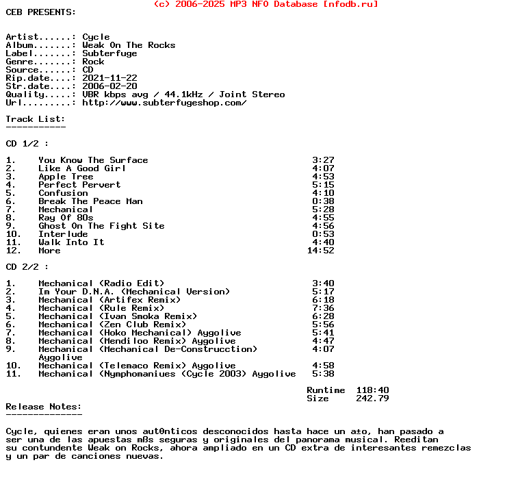 Cycle-Weak_On_The_Rocks-Special_Edition-2CD-2006