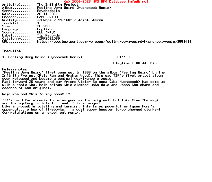 The_Infinity_Project-Feeling_Very_Weird__Hypnoxock_Remix-Tipr2021039-WEB-2021