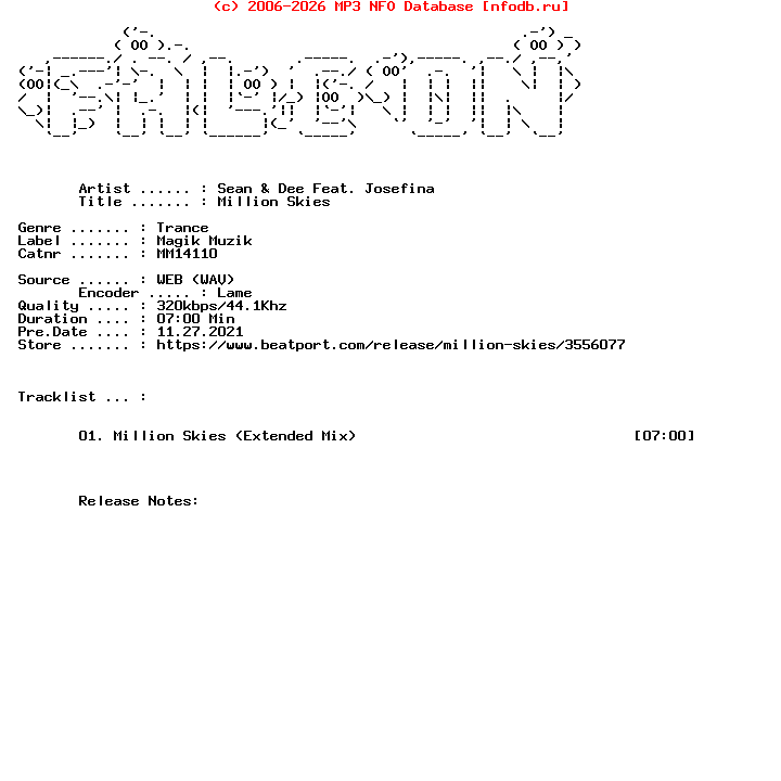 Sean_And_Dee_Feat._Josefina-Million_Skies-Single-WEB-2021-FALCON