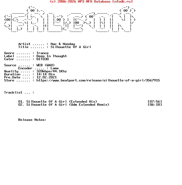 Mac_And_Monday-Silhouette_Of_A_Girl-(DIT030)-WEB-2021-FALCON