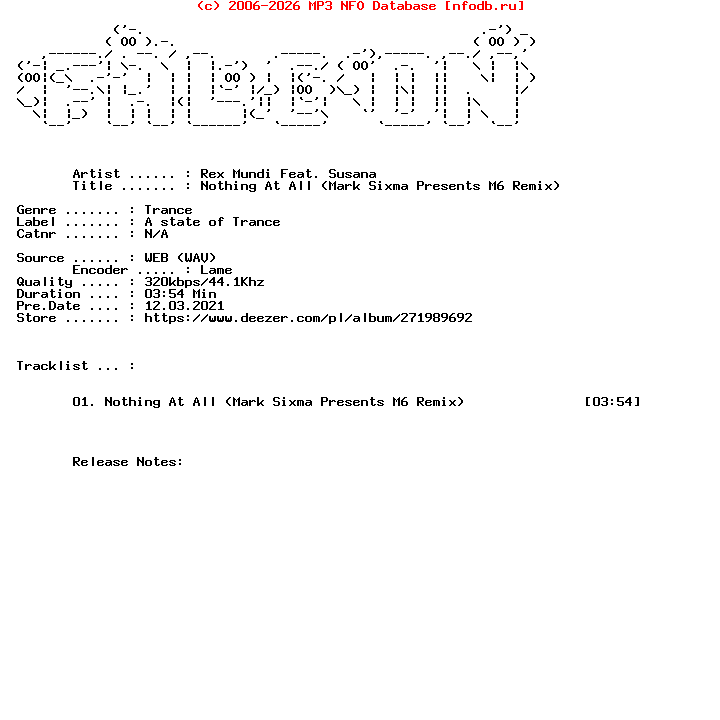 Rex_Mundi_Feat._Susana-Nothing_At_All_Mark_Sixma_Presents_M6_Remix-Single-WEB-2021-FALCON