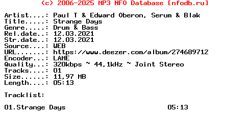 Paul_T_And_Edward_Oberon_And_Serum_And_Blak-Strange_Days-(PLV150DDS3)-Single-WEB-2021