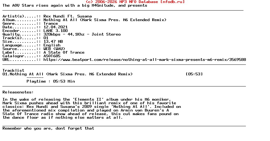 Rex_Mundi_Ft._Susana-Nothing_At_All_(MARK_SIXMA_PRES._M6_EXTENDED_REMIX)-(ASOT685)-Single-WEB-2021