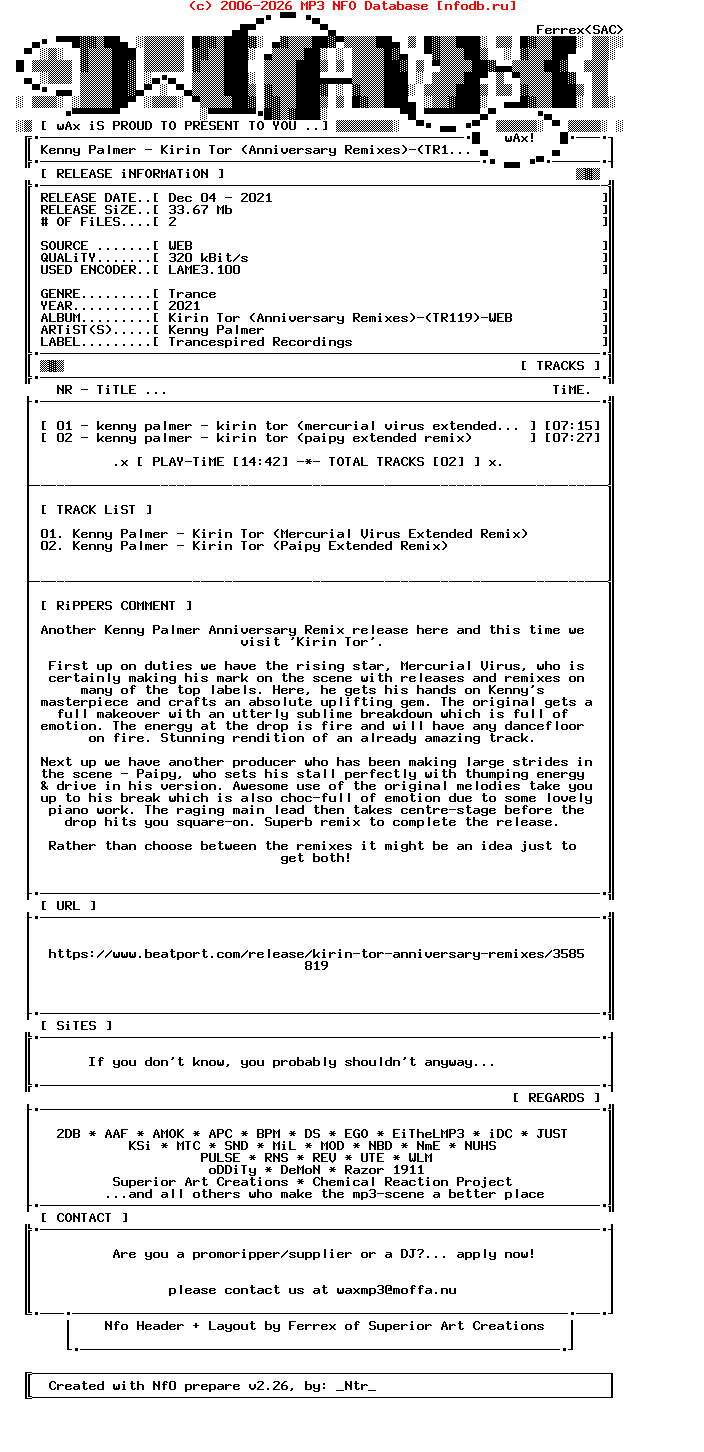 Kenny_Palmer-Kirin_Tor_(ANNIVERSARY_REMIXES)-(TR119)-WEB-2021