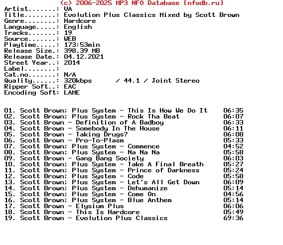 VA-Evolution_Plus_Classics_Mixed_By_Scott_Brown-2014-XTC