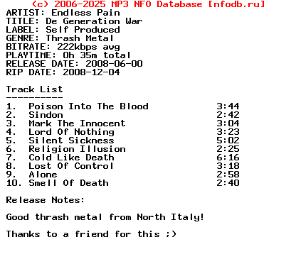 Endless_Pain-De_Generation_War-2008