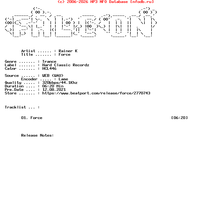 Rainer_K-Force-(HCL446)-Single-WEB-2019-FALCON
