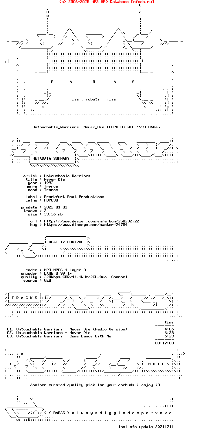 Untouchable_Warriors--Never_Die-(FBP038)-WEB-1993-BABAS