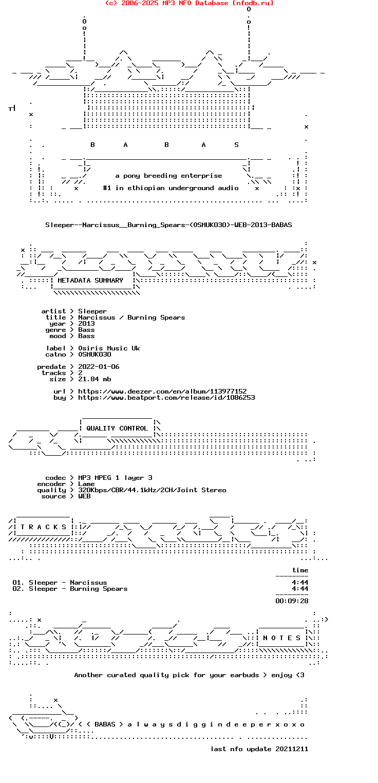 Sleeper--Narcissus__Burning_Spears-(OSMUK030)-WEB-2013-BABAS