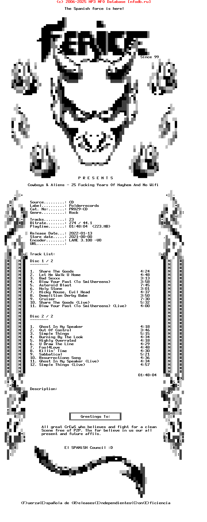 Cowboys_And_Aliens-25_Fucking_Years_Of_Mayhem_And_No_Wifi-(PRO29-CD)-Remastered_Deluxe_Edition-2CD-2021