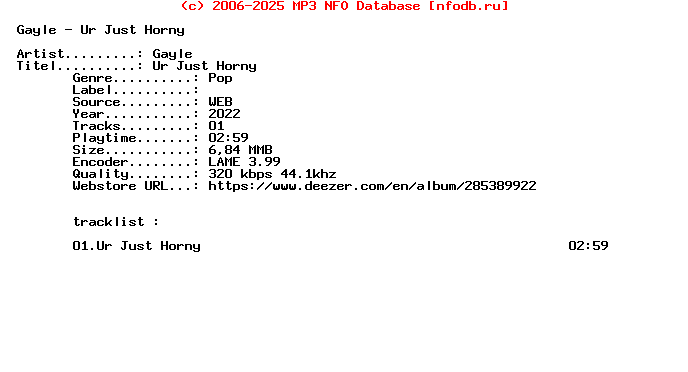 Gayle_-_Ur_Just_Horny-Single-WEB-2022