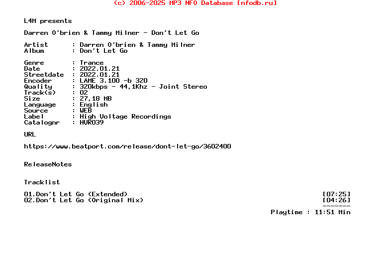 Darren_Obrien_And_Tammy_Milner_-_Dont_Let_Go-(HVR039)-WEB-2022