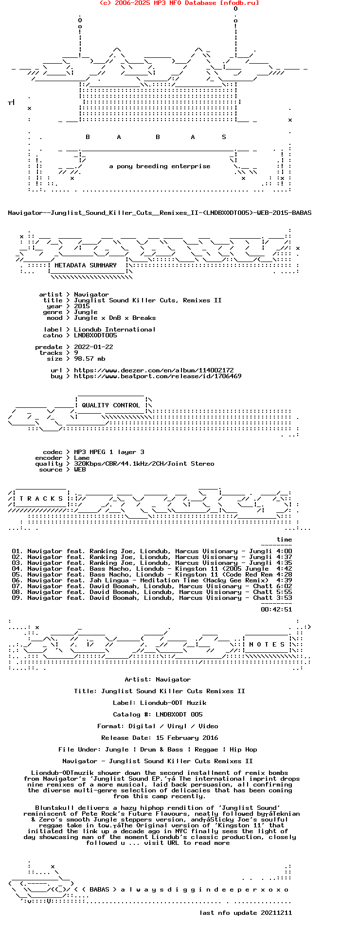 Navigator--Junglist_Sound_Killer_Cuts__Remixes_Ii-(LNDBXODT005)-WEB-2015-BABAS