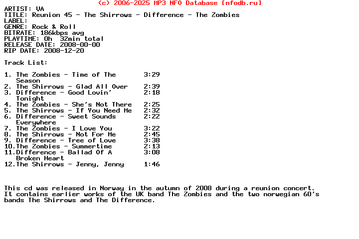 VA-Reunion_45-The_Shirrows-Difference-The_Zombies-2008