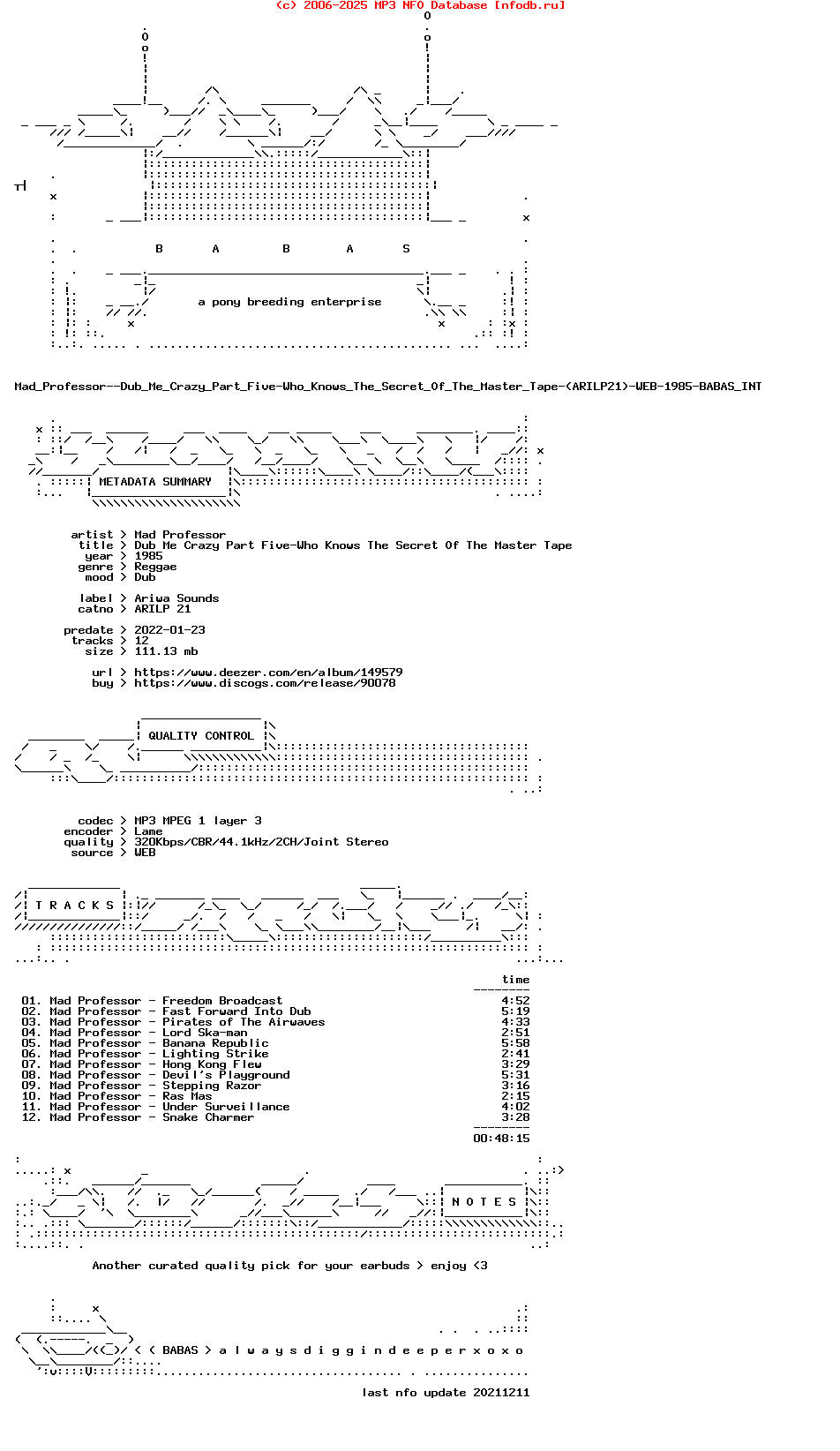 Mad_Professor--Dub_Me_Crazy_Part_Five-Who_Knows_The_Secret_Of_The_Master_Tape-(ARILP21)-WEB-1985-Babas_Int
