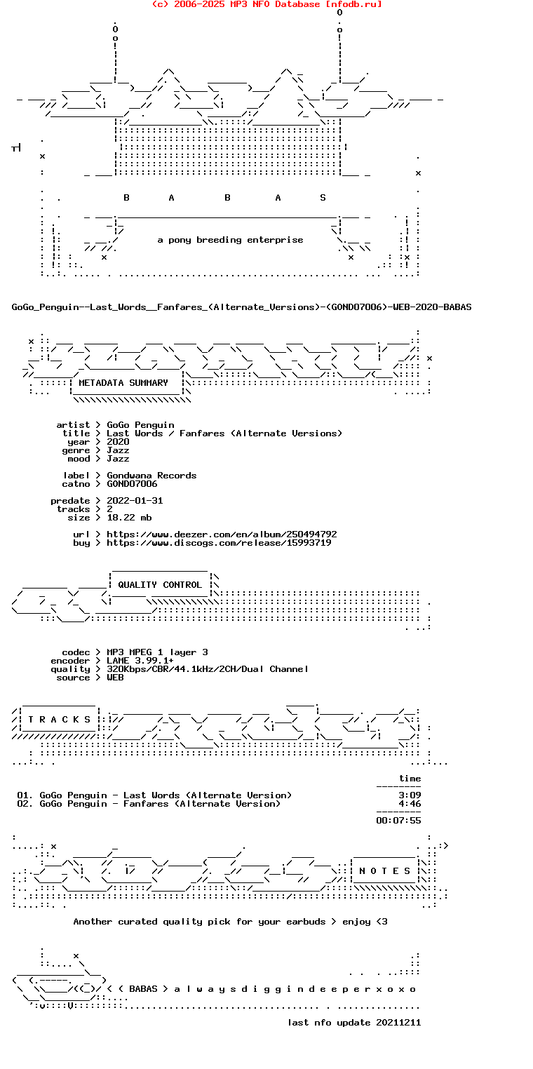 Gogo_Penguin--Last_Words__Fanfares_(ALTERNATE_VERSIONS)-(GOND07006)-WEB-2020-BABAS