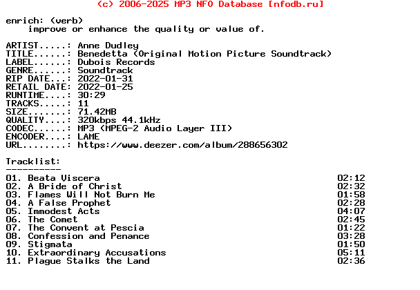 Anne_Dudley-Benedetta_(ORIGINAL_MOTION_PICTURE_SOUNDTRACK)-Ost-WEB-2022