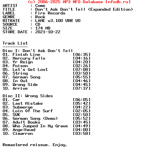 Come-Dont_Ask_Dont_Tell-(EXPANDED_EDITION)-2CD-2021