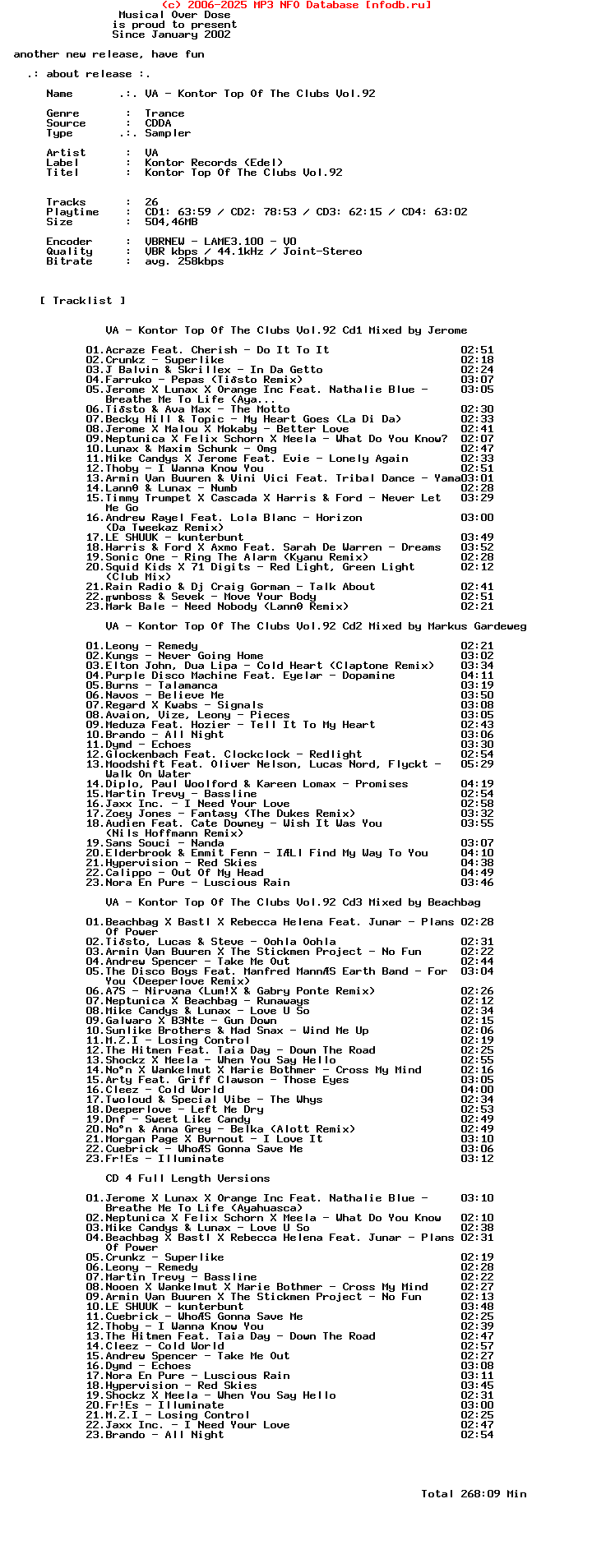 VA_-_Kontor_Top_Of_The_Clubs_Vol.92-4CD-2022