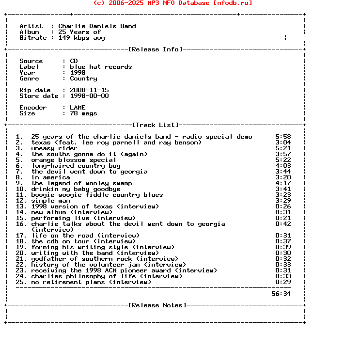 Charlie_Daniels_Band-25_Years_Of-(SAMPLER)-1998