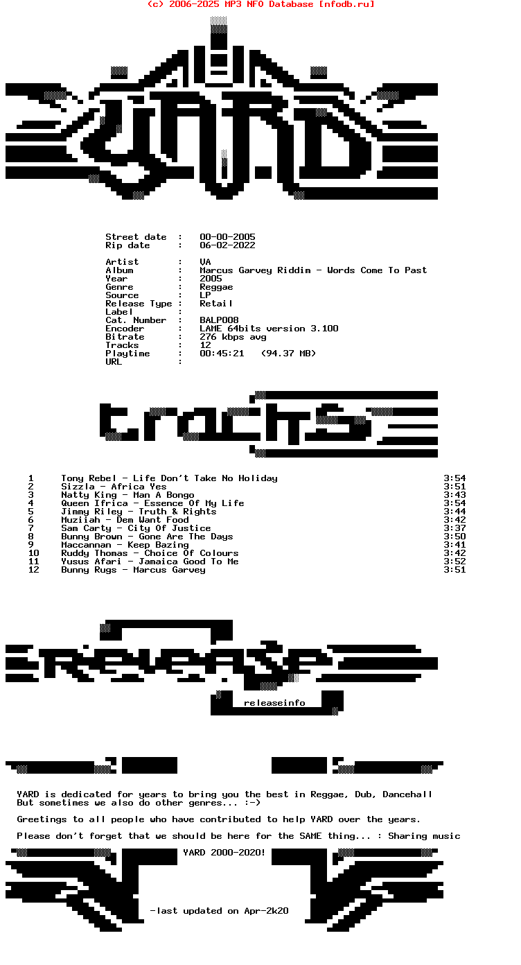 VA-Marcus_Garvey_Riddim_-_Words_Come_To_Past-(BALP008)-Lp-2005-YARD_INT