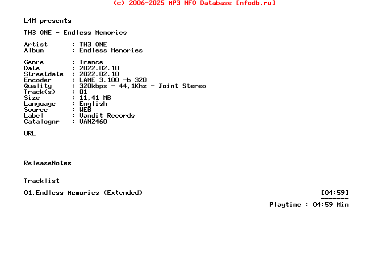 Th3_One_-_Endless_Memories-(VAN2460)-Single-WEB-2022