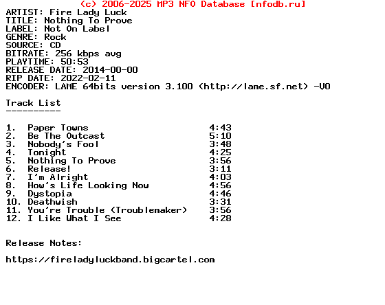 Fire_Lady_Luck-Nothing_To_Prove-2014