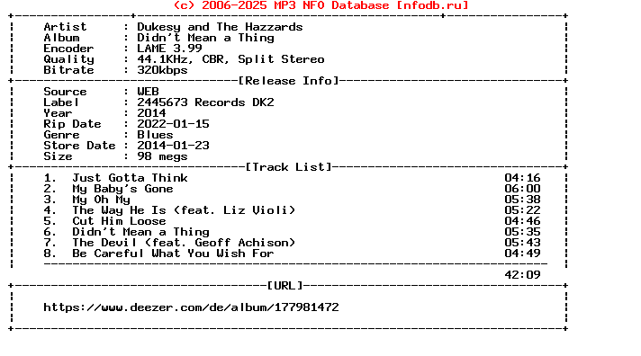 Dukesy_And_The_Hazzards-Didnt_Mean_A_Thing-WEB-2014-Terse