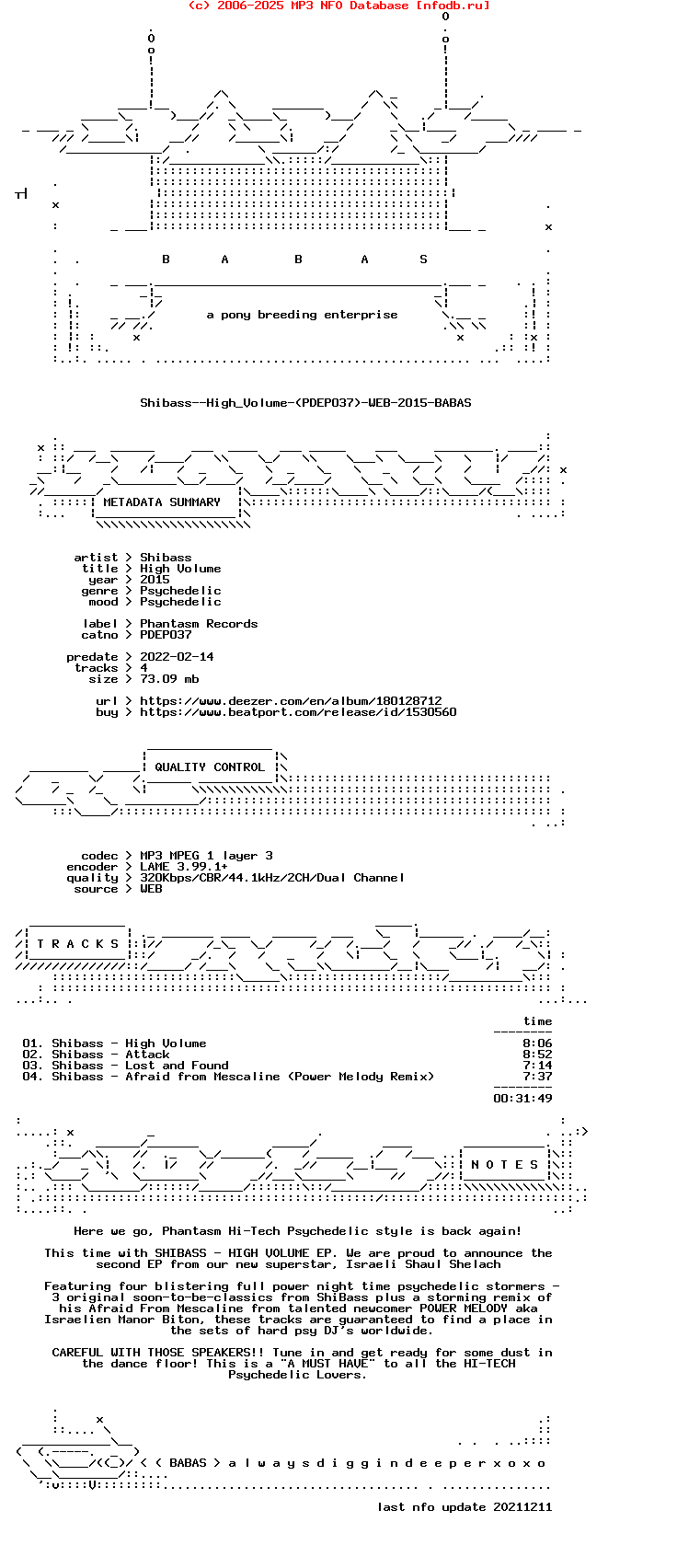 Shibass--High_Volume-(PDEP037)-WEB-2015-BABAS