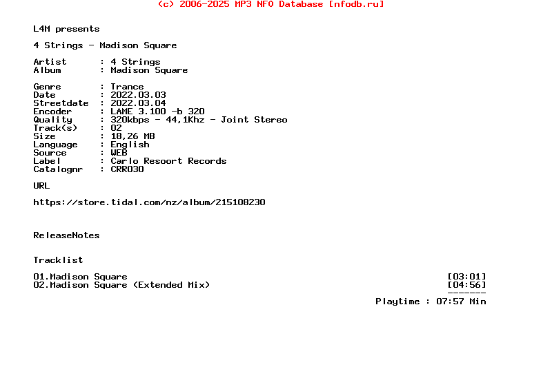 4_Strings_-_Madison_Square-(CRR030)-WEB-2022
