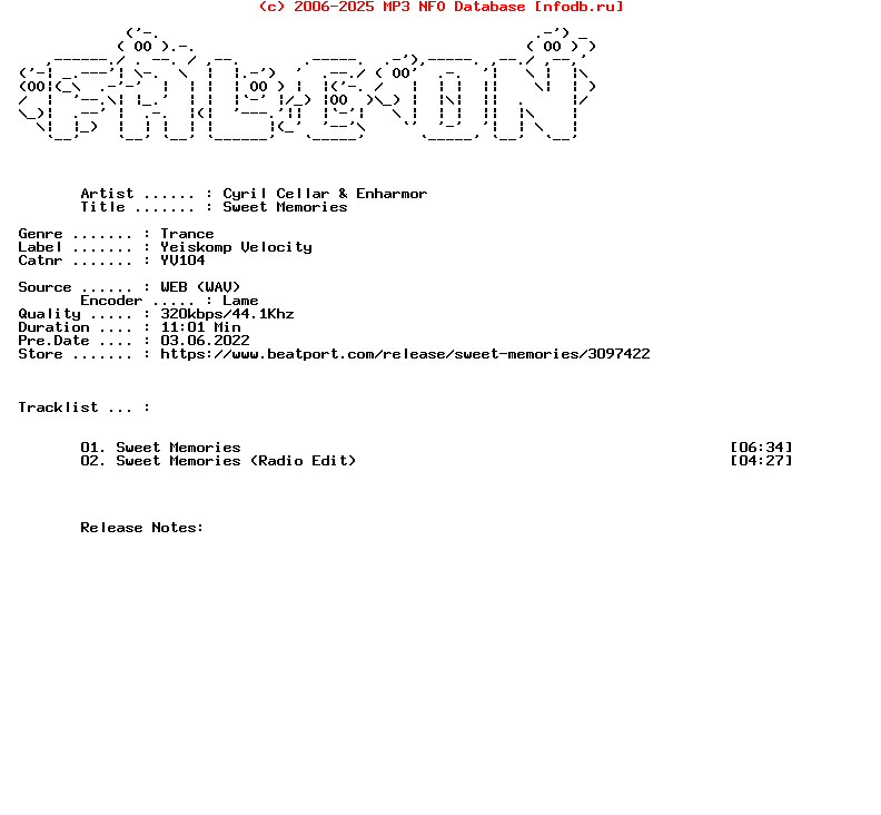 Cyril_Cellar_And_Enharmor-Sweet_Memories-(YV104)-WEB-2020-FALCON