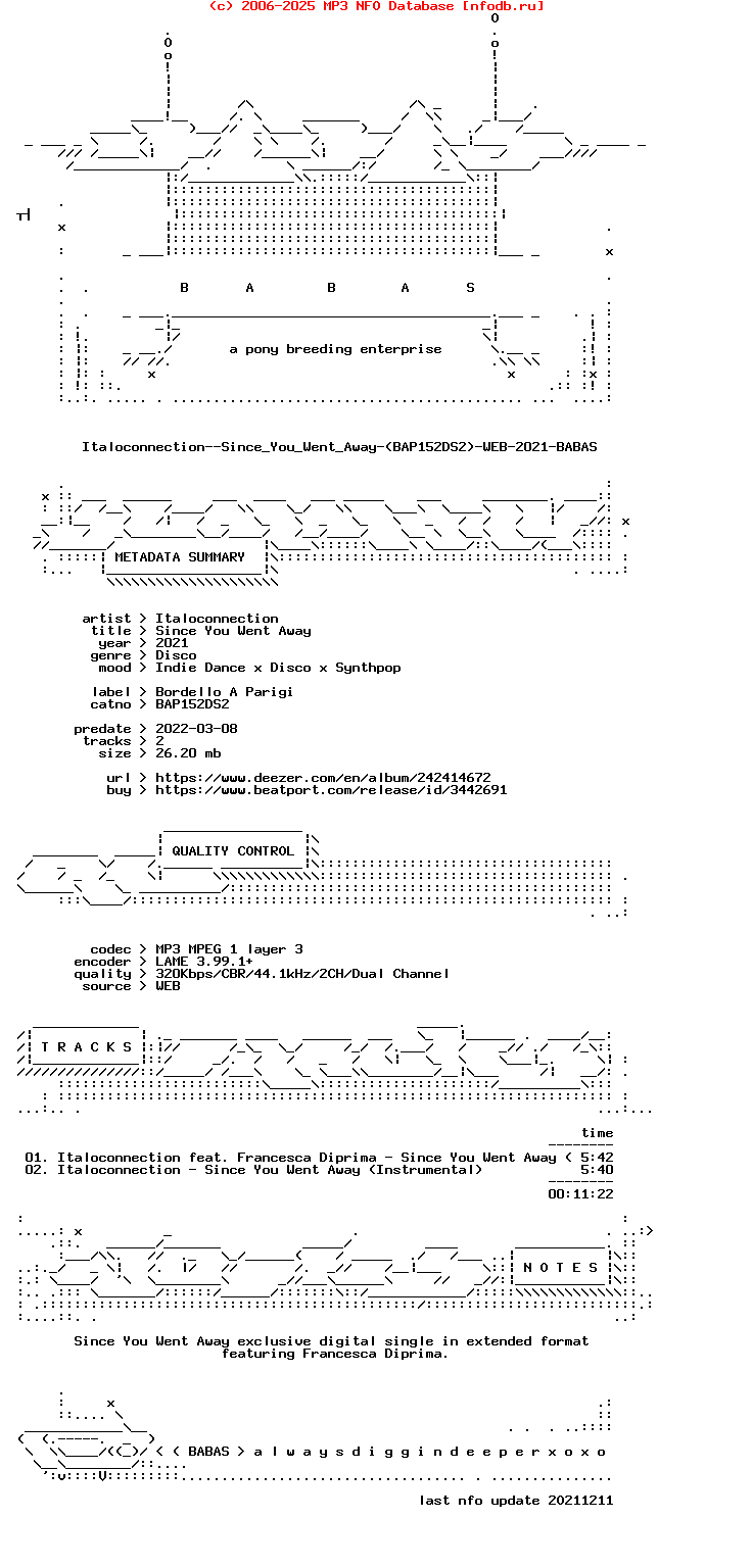 Italoconnection--Since_You_Went_Away-(BAP152DS2)-WEB-2021-BABAS