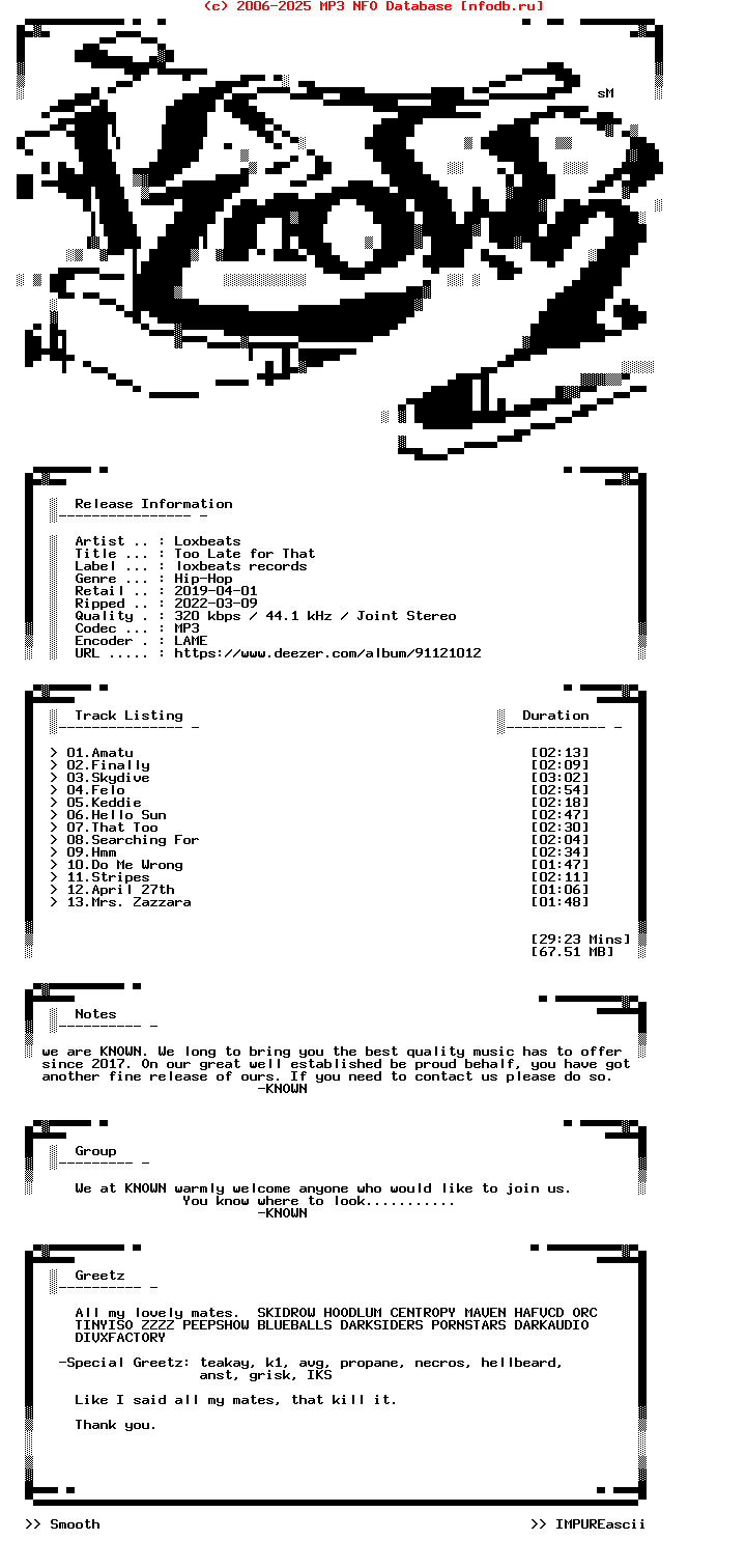 Loxbeats-Too_Late_For_That-WEB-2019
