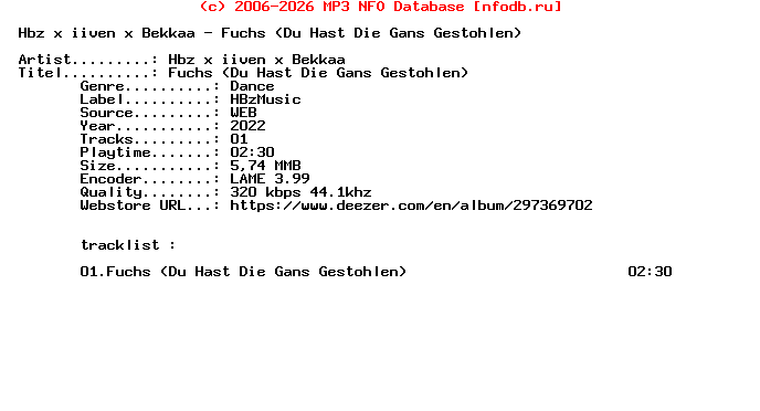 Hbz_X_Iiven_X_Bekkaa_-_Fuchs_(DU_HAST_DIE_GANS_GESTOHLEN)-Single-WEB-2022