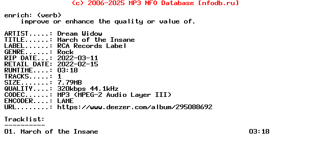 Dream_Widow-March_Of_The_Insane-Single-WEB-2022