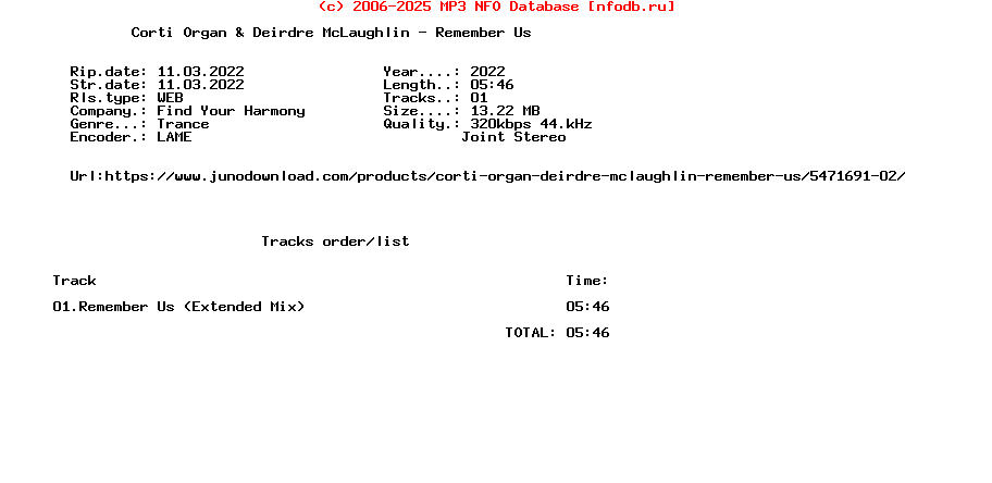 Corti_Organ_And_Deirdre_Mclaughlin_-_Remember_Us-(FYH035)-Single-WEB-2022