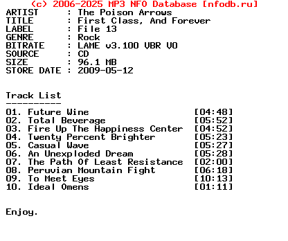 The_Poison_Arrows-First_Class_And_Forever-2009