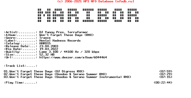 Dj_Yanny_Pres._Terraformer_-_Wont_Forget_These_Days-(MMR015)-WEB-2003-Maribor_Int