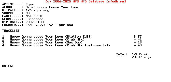 Egma-Never_Gonna_Loose_Your_Love-CDM-1993