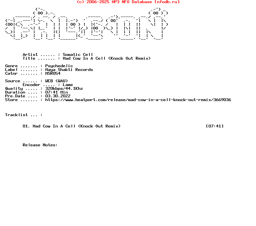 Somatic_Cell-Mad_Cow_In_A_Cell_Knock_Out_Remix-(MSR054)-Single-WEB-2022-FALCON