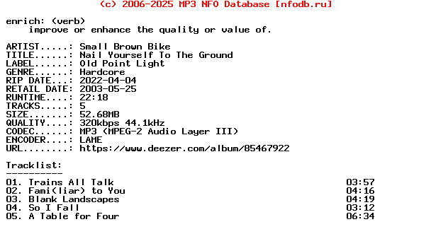 Small_Brown_Bike-Nail_Yourself_To_The_Ground-EP-WEB-2003