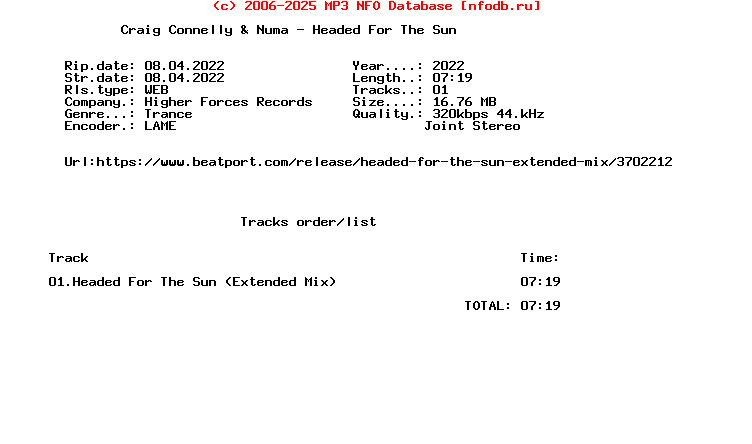 Craig_Connelly_And_Numa_-_Headed_For_The_Sun-(HFR017B)-Single-WEB-2022