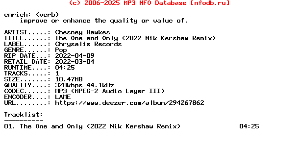Chesney_Hawkes-The_One_And_Only_(2022_NIK_KERSHAW_REMIX)-Single-WEB-2022
