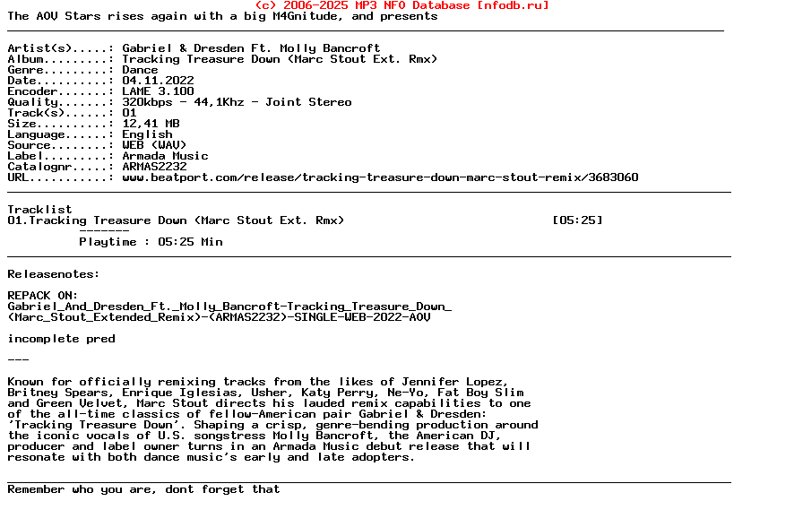 Gabriel_And_Dresden_Ft._Molly_Bancroft-Tracking_Treasure_Down_(MARC_STOUT_EXT._RMX)-(ARMAS2232)-REPACK-Single-WEB-2022