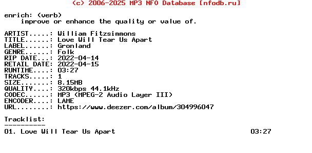 William_Fitzsimmons-Love_Will_Tear_Us_Apart-Single-WEB-2022
