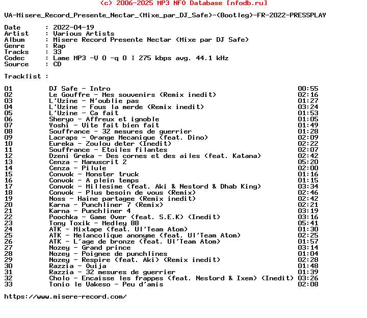 VA-Misere_Record_Presente_Nectar_(MIXE_PAR_DJ_SAFE)-(BOOTLEG)-FR-2022