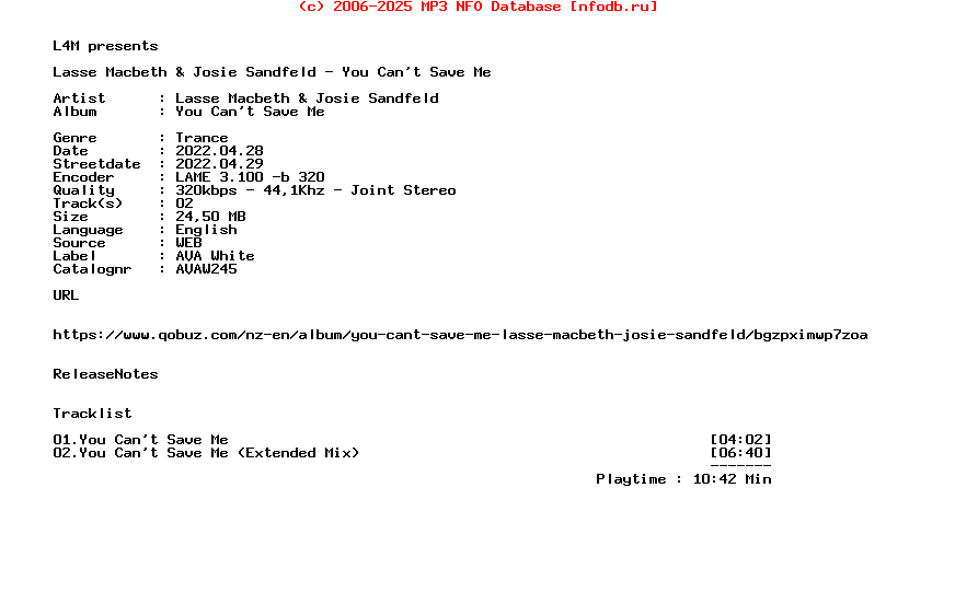 Lasse_Macbeth_And_Josie_Sandfeld_-_You_Cant_Save_Me-(AVAW245)-WEB-2022