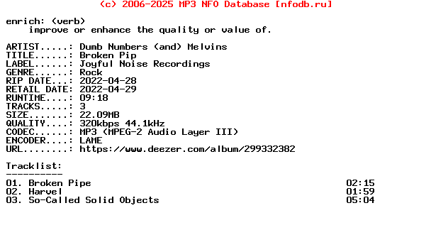 Dumb_Numbers_(AND)_Melvins-Broken_Pip-EP-WEB-2022