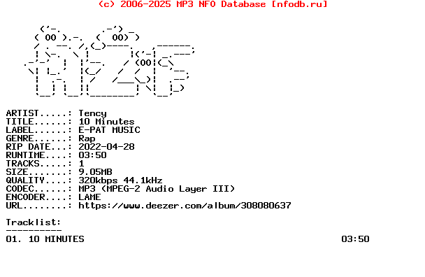 Tency-10_Minutes-Single-WEB-FR-2022